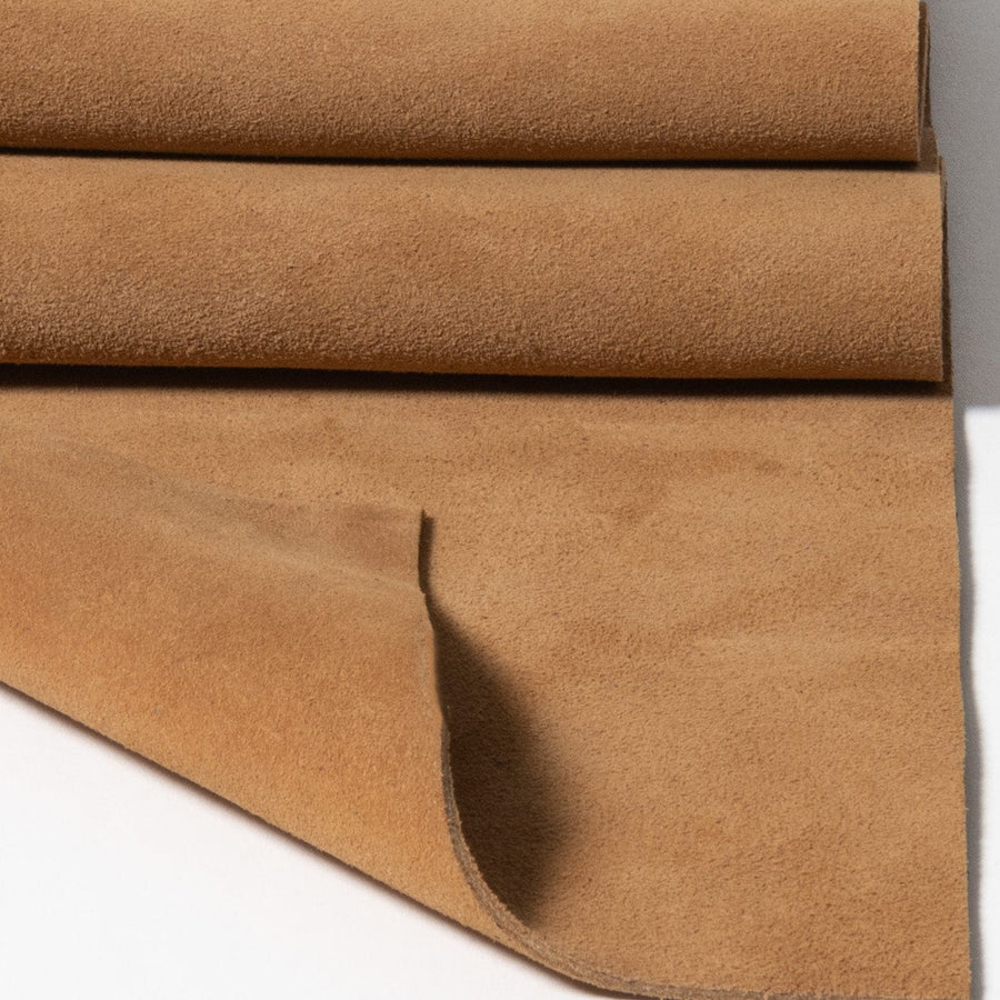 Caramel Suede Leather Panels so you don;'t have to buy the whole hide. Easy to sew and cut