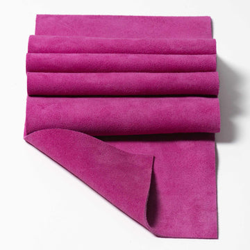 Raspberry Suede Leather Panels so you don;'t have to buy the whole hide. Easy to sew and cut