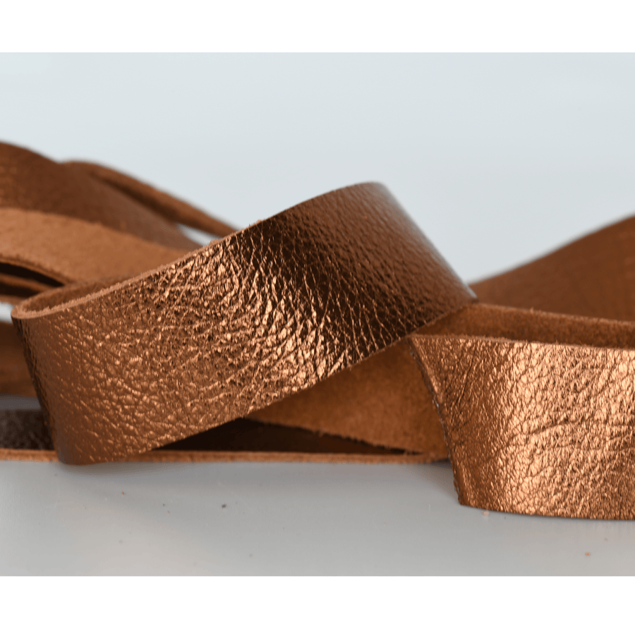 Bronze Metallic Leather Strips