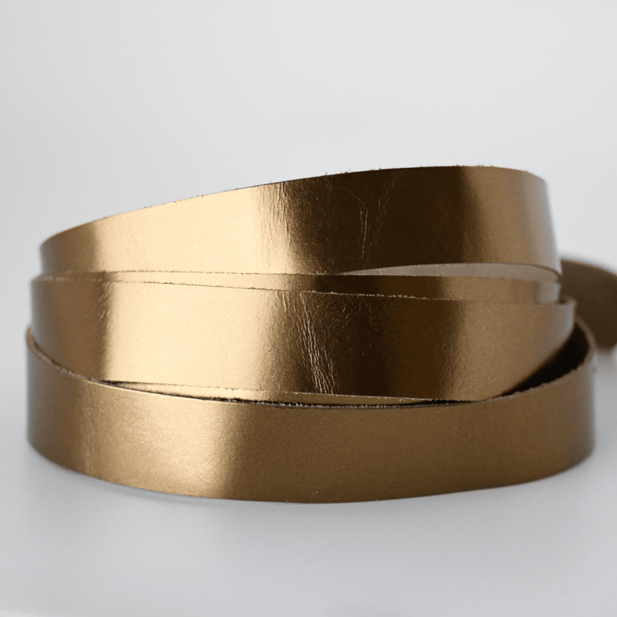 Bronze Shiny Metallic Leather Strip