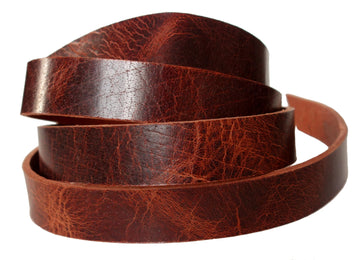 Distressed Water Buffalo Leather Strip 48 inches long Brown  Belts-Dog Collars-Hat Bands-Choose your width