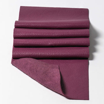 Berry Leather panel pieces in top grain cowhide leather.  3-3.5oz. (1.2-1.4mm)  Easy to cut and sew. Great for soft small leather goods.