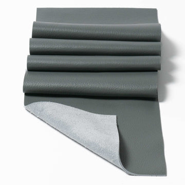 Grey Top Grain Leather Panel Pieces 3-3.5oz.