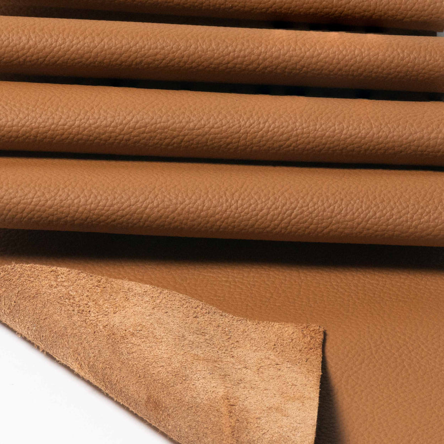 Cognac Top Grain Leather Panel Pieces 3-3.5oz.