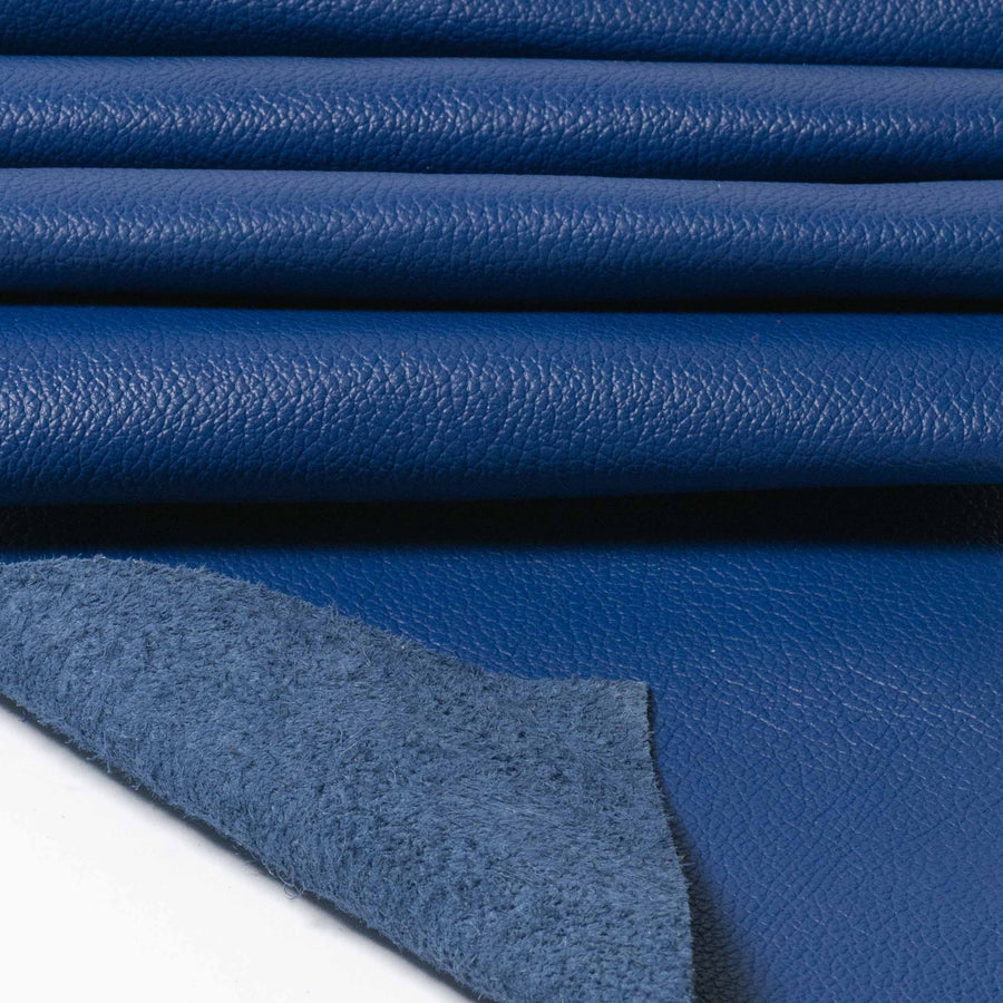 Royal Blue Top Grain Leather Panel Pieces 3-3.5oz.