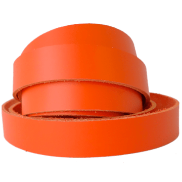 Orange Latigo Leather Strips 6-7 oz. For belts, dog collars, purse straps, and other leather projects.