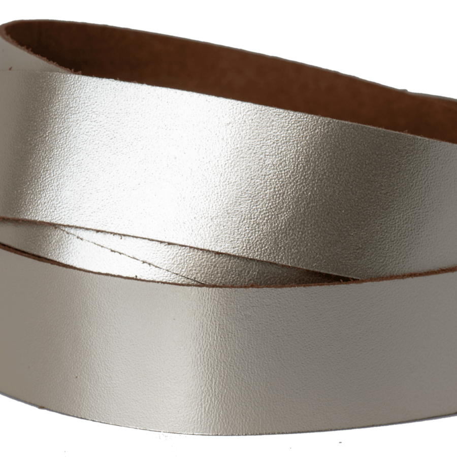 Platinum Shiny Metallic Leather Strip