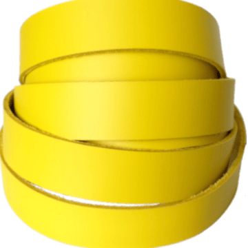 Yellow Latigo Leather Strips 6-7 oz. For belts, dog collars, purse straps, and other leather projects.