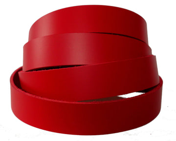 Red Latigo Leather Strips 6-7 oz. For belts, dog collars, purse straps, and other leather projects.