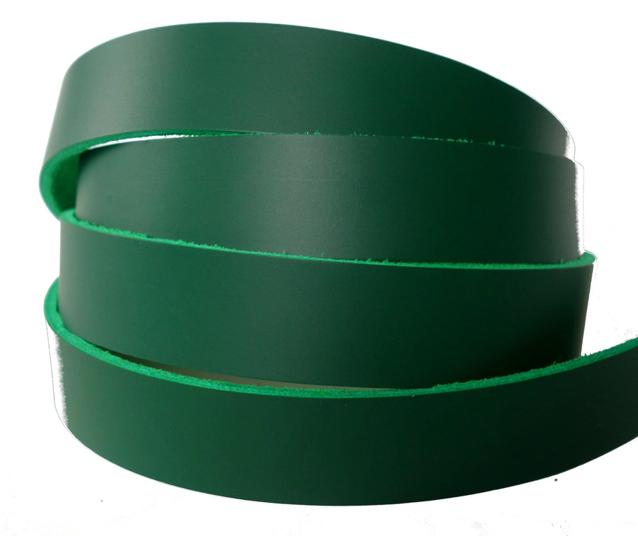 Green Latigo Leather Strips 6-7 oz. For belts, dog collars, purse straps, and other leather projects.