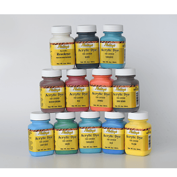 Leather Paint Acrylic 2 ounce Bottles Also For Leather Edges Can Mix All Colors Water Resistant and Quick Drying