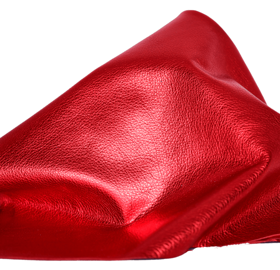 Red Metallic Leather Pieces