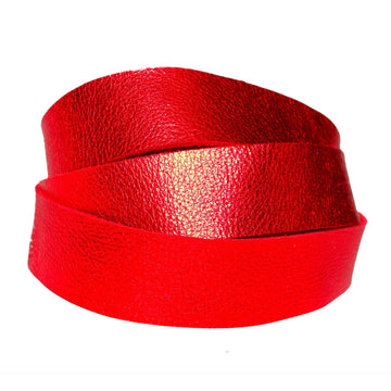 Red Metallic Leather Strips