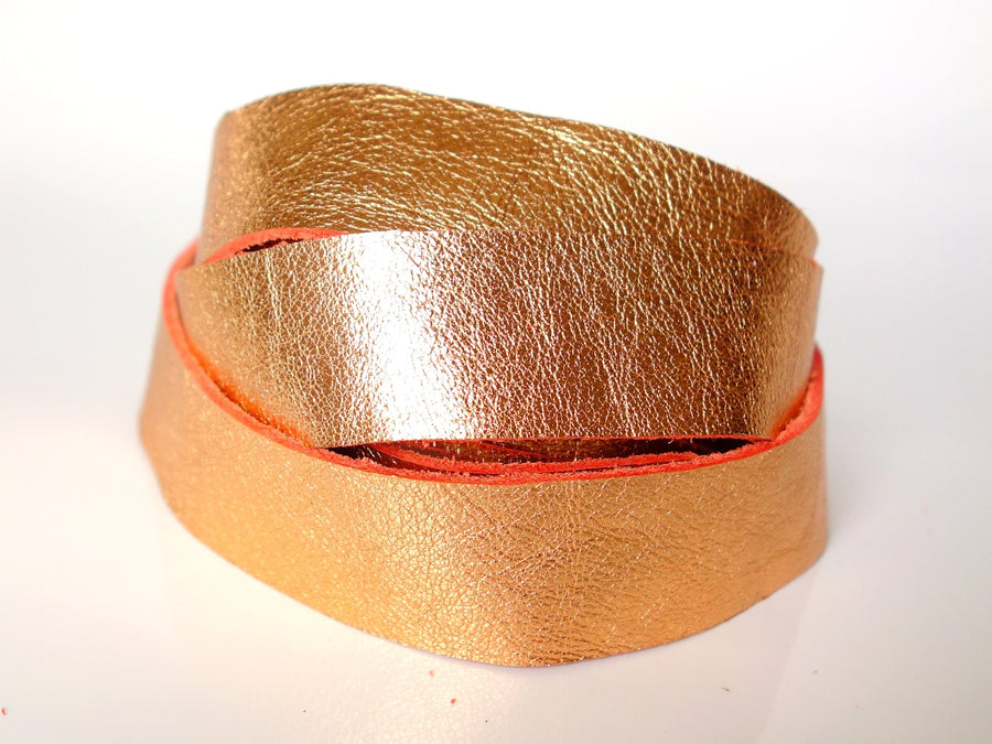 Copper Metallic Leather Strips