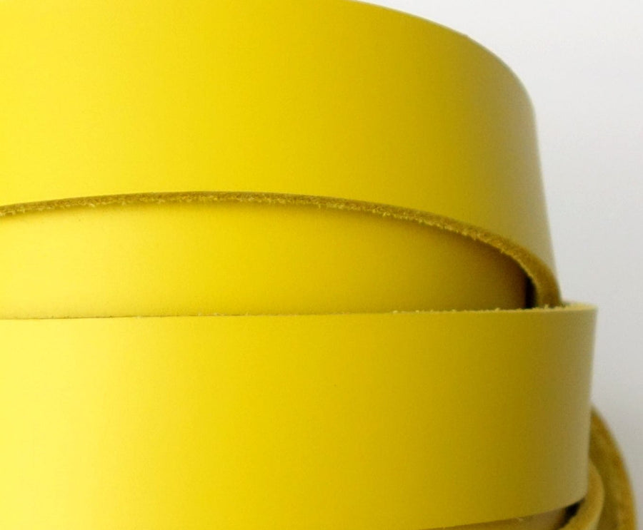 Yellow Latigo Leather Strips 6-7 oz. For belts, dog collars, purse straps, and other leather projects.